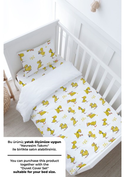 Bebek Boy Lastikli Çarşaf Seti - Iconic Serisi - Eğlenceli Ördekler modelleri