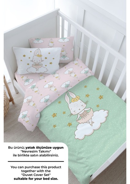 Bebek Boy Lastikli Çarşaf Seti - For Baby Serisi - Balerin Tavşan modelleri