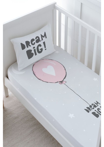 Anne Yanı Beşik Lastikli Çarşaf Seti - Pure Baby Serisi - Pembe Kalpli Balon fiyatları