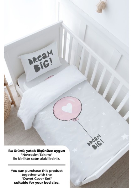 Anne Yanı Beşik Lastikli Çarşaf Seti - Pure Baby Serisi - Pembe Kalpli Balon modelleri