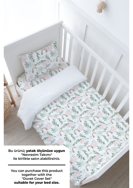 Bebek Boy Lastikli Çarşaf Seti - Iconic Serisi - Pamuk Şeker Bulutlar