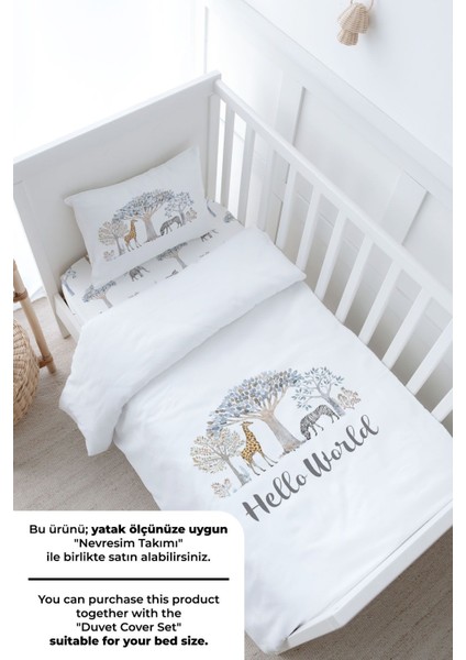 Bebek Boy Lastikli Çarşaf Seti - Iconic Serisi - Safari modelleri