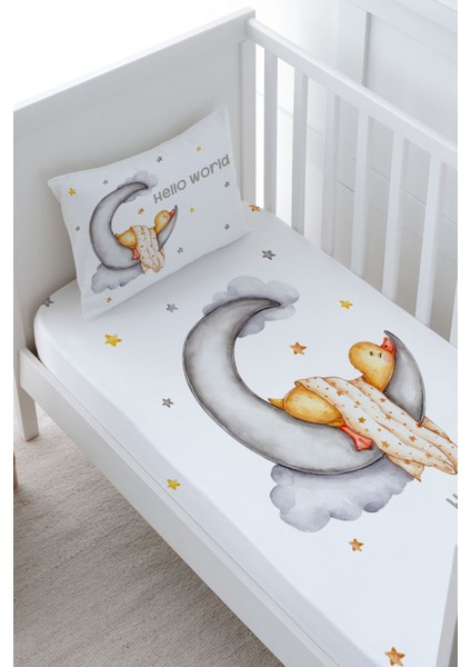 Bebek Boy Lastikli Çarşaf Seti - Pure Baby Serisi - Ayda Uyuyan Ördek fiyatları