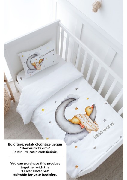Bebek Boy Lastikli Çarşaf Seti - Pure Baby Serisi - Ayda Uyuyan Ördek modelleri