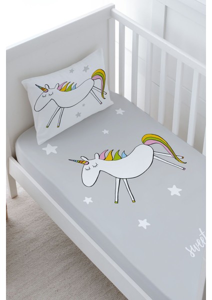 Bebek Boy Lastikli Çarşaf Seti - Pure Baby Serisi - Doodle Unicorn fiyatları