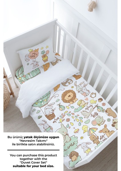 Bebek Boy Lastikli Çarşaf Seti - Iconic Serisi - Sevimli Hayvanat Bahçesi modelleri