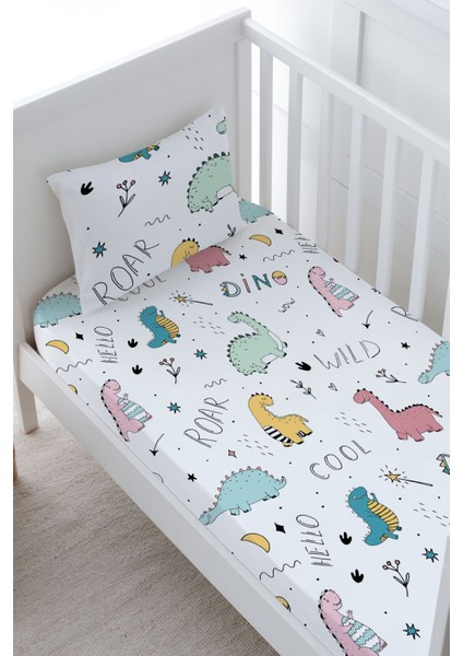Bebek Boy Lastikli Çarşaf Seti - Iconic Serisi - Şirin Dinazorlar fiyatları