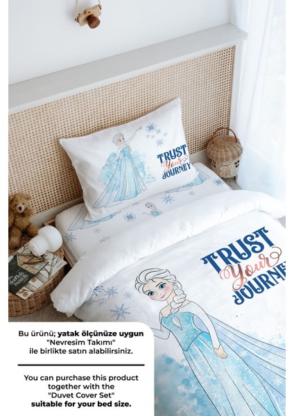 Tek Kişilik Lastikli Çarşaf Seti - Cartoon Serisi - Elsa fırsatları