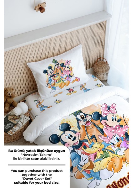 Tek Kişilik Lastikli Çarşaf Seti - Cartoon Serisi - Mickey ve Arkadaşları fırsatları