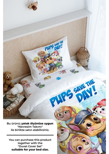 Tek Kişilik Lastikli Çarşaf Seti - Cartoon Serisi - Paw Patrol