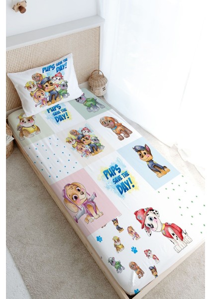 Tek Kişilik Lastikli Çarşaf Seti - Cartoon Serisi - Paw Patrol Patchwork