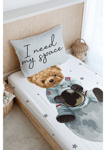 Tek Kişilik Lastikli Çarşaf Seti - Iconic Serisi - Astronot Ayıcık modelleri