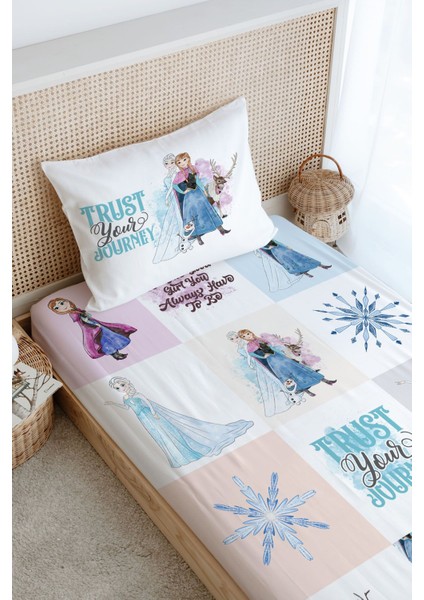 Tek Kişilik Lastikli Çarşaf Seti - Cartoon Serisi - Elsa Patchwork modelleri