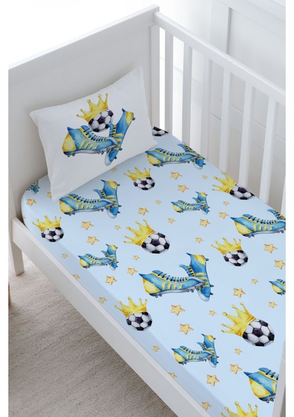Anne Yanı Beşik Lastikli Çarşaf Seti (55X95) - For Baby Serisi - Sarı - Lacivert fiyatları