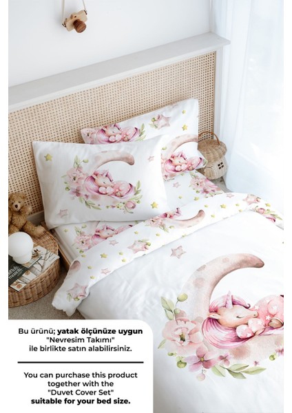 Tek Kişilik Lastikli Çarşaf Seti - For Baby Serisi - Ayda Uyuyan Unicorn fırsatları