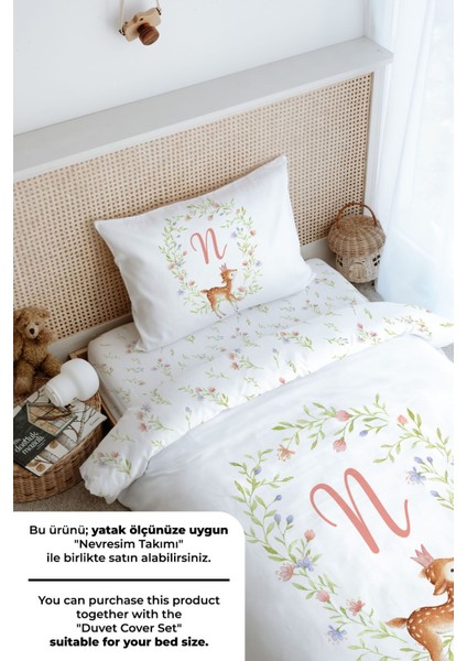 Tek Kişilik Lastikli Çarşaf Seti - Little Deer Series - N Harfi modelleri