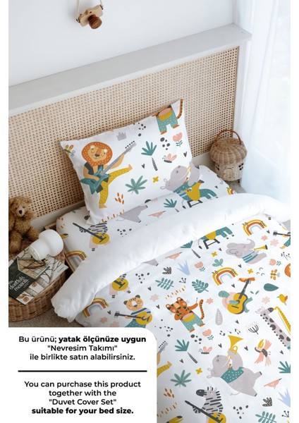 Tek Kişilik Lastikli Çarşaf Seti - Iconic Serisi - Hayvanlı Müzik Grubu fırsatları