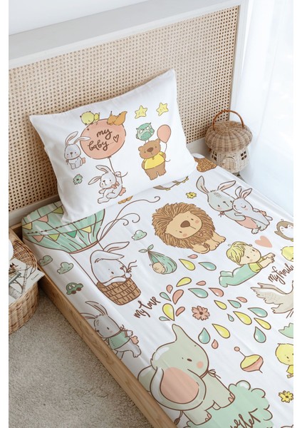 Tek Kişilik Lastikli Çarşaf Seti - Iconic Serisi - Sevimli Hayvanat Bahçesi modelleri