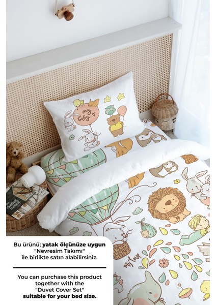 Tek Kişilik Lastikli Çarşaf Seti - Iconic Serisi - Sevimli Hayvanat Bahçesi fırsatları