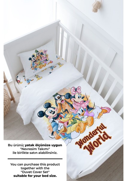 Bebek Boy Lastikli Çarşaf Seti - Cartoon Serisi - Mickey ve Arkadaşları modelleri