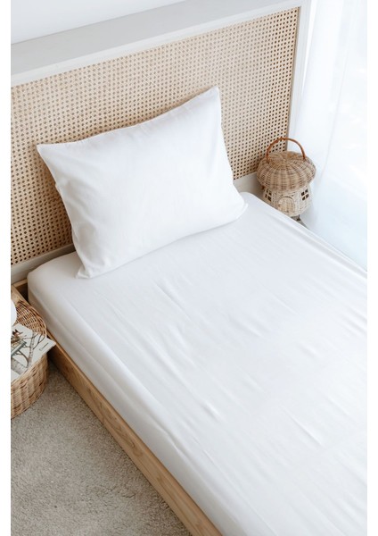 Tek Kişilik Lastikli Çarşaf Seti - Beyaz fiyatları