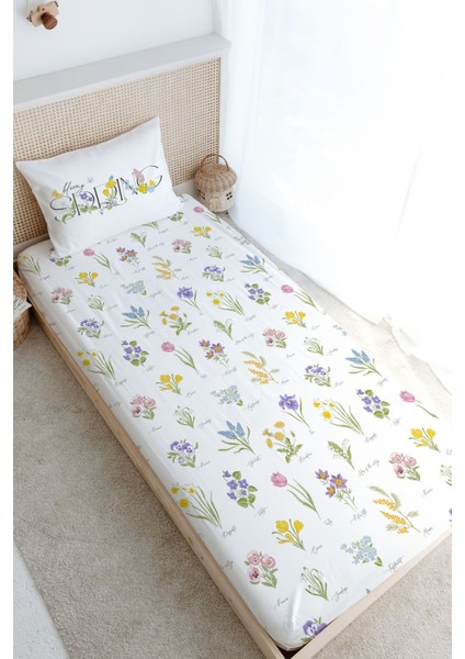 Tek Kişilik Lastikli Çarşaf Seti - Iconic Serisi - Bloomy Spring