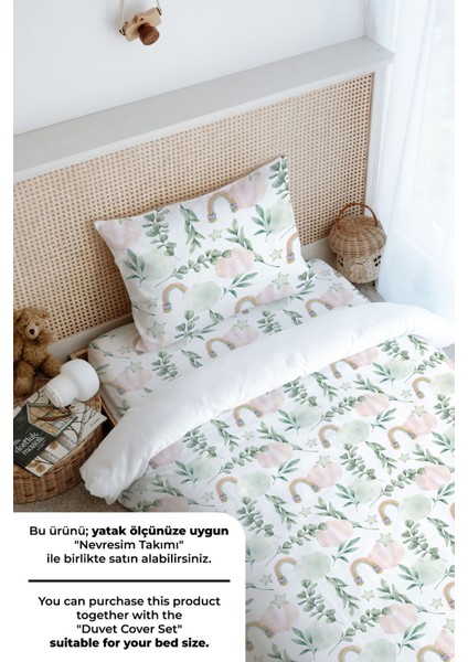 Tek Kişilik Lastikli Çarşaf Seti - Iconic Serisi - Pamuk Şeker Bulutlar fırsatları