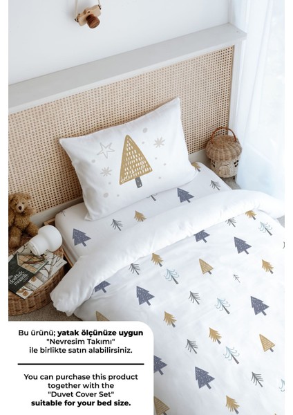 Tek Kişilik Lastikli Çarşaf Seti - Iconic Serisi - Yılbaşı Ağaçları fırsatları