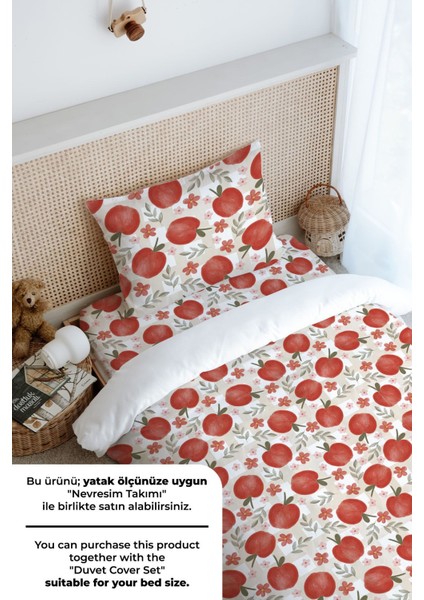 Tek Kişilik Lastikli Çarşaf Seti - Iconic Serisi - Red Apples fırsatları