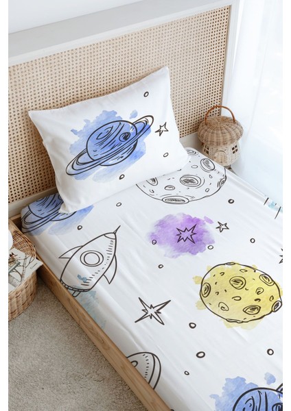 Tek Kişilik Lastikli Çarşaf Seti - Iconic Serisi - Çizgisel Uzay modelleri