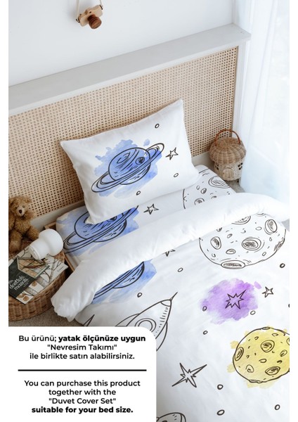 Tek Kişilik Lastikli Çarşaf Seti - Iconic Serisi - Çizgisel Uzay fırsatları