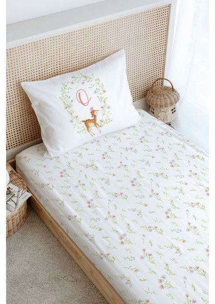 Tek Kişilik Lastikli Çarşaf Seti - Little Deer Series - O Harfi fiyatları