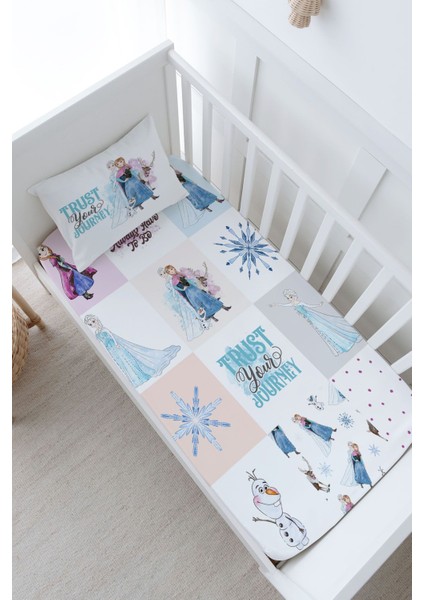 Bebek Boy Lastikli Çarşaf Seti - Cartoon Serisi - Elsa Patchwork