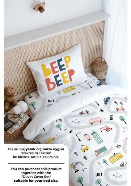 Tek Kişilik Lastikli Çarşaf Seti - Iconic Serisi - Beep Beep fırsatları