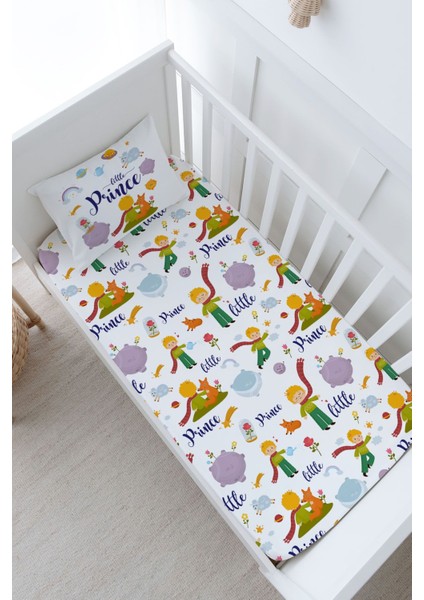 Anne Yanı Beşik Lastikli Çarşaf Seti (55X95) - For Baby Serisi - Küçük Prens ve Tilki