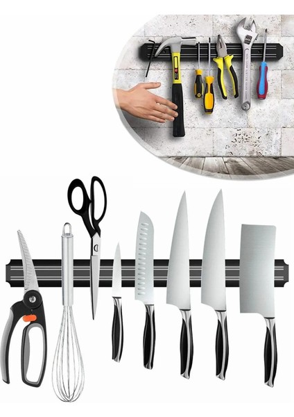 55 cm Mıknatıslı Duvar Bıçak Askısı Standı Güçlü Mıknatıs Bıçaklık Alet Edavat Organizer