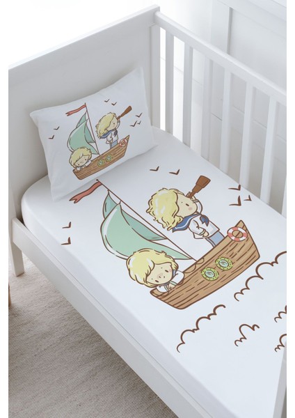 Anne Yanı Beşik Lastikli Çarşaf Seti - Pure Baby Serisi - Sevimli Kaptan ve Miço fiyatları