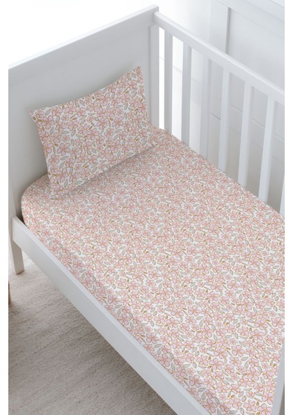 Bebek Boy Lastikli Çarşaf Seti - Iconic Serisi - Pink Flowers fiyatları