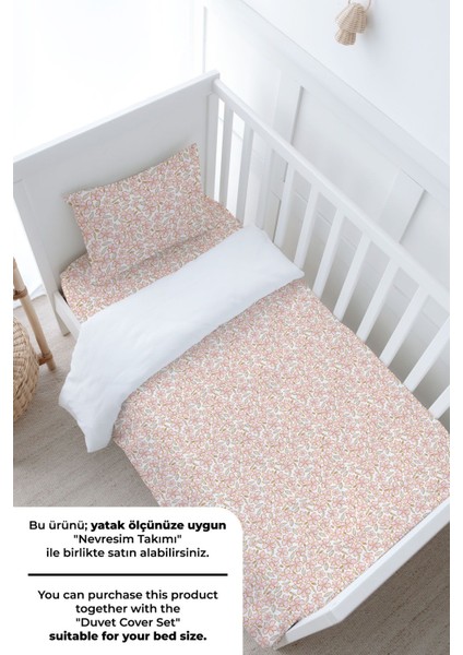 Bebek Boy Lastikli Çarşaf Seti - Iconic Serisi - Pink Flowers modelleri