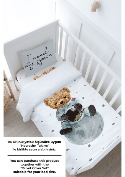 Bebek Boy Lastikli Çarşaf Seti - Iconic Serisi - Astronot Ayıcık modelleri