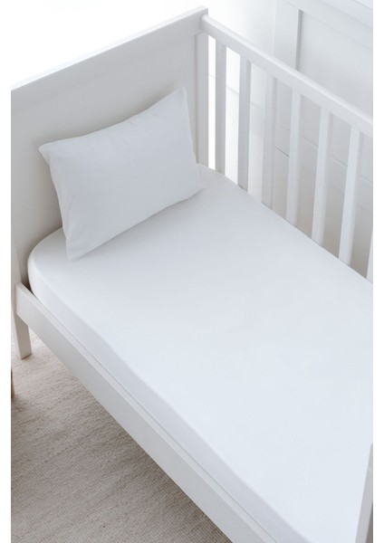 Bebek Boy Lastikli Çarşaf Seti - Beyaz fiyatları