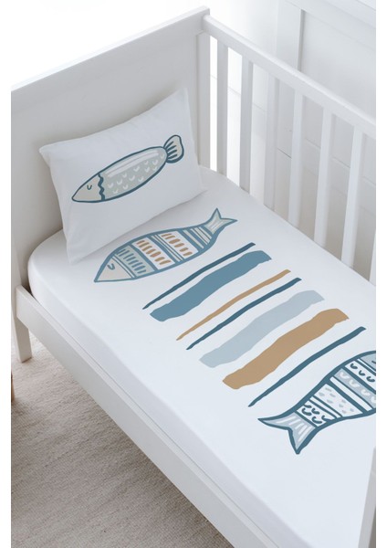 Anne Yanı Beşik Lastikli Çarşaf Seti - Pure Baby Serisi - Baby Fish fiyatları