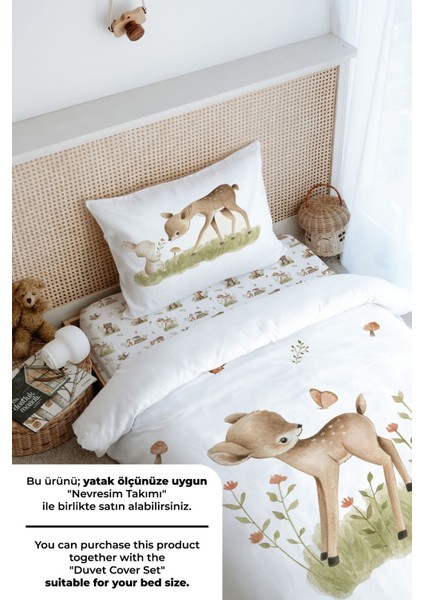 Tek Kişilik Lastikli Çarşaf Seti - Iconic Serisi - Kelebekle Oynayan Ceylan fırsatları