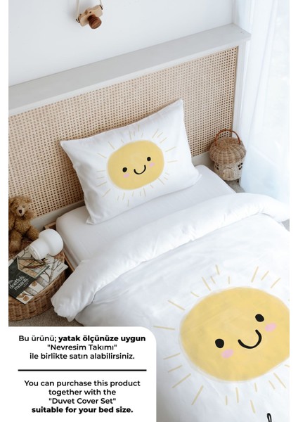 Tek Kişilik Lastikli Çarşaf Seti - Pure Baby Serisi - Gülen Güneş