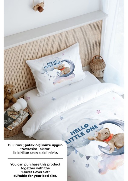 Tek Kişilik Lastikli Çarşaf Seti - Pure Baby Serisi - Aya Uzanan Ayı fırsatları