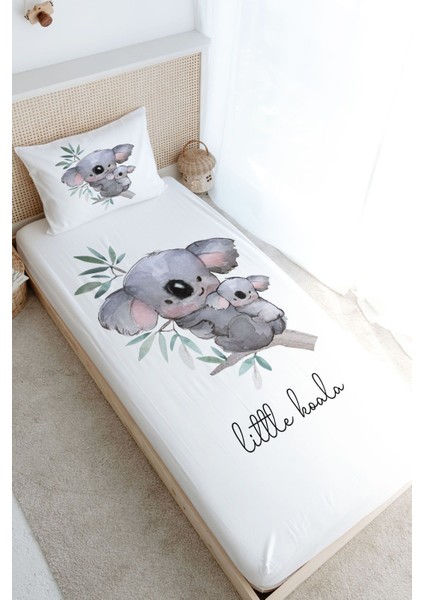 Tek Kişilik Lastikli Çarşaf Seti - Pure Baby Serisi - Bebek ve Anne Koala