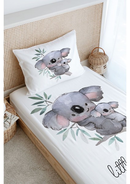 Tek Kişilik Lastikli Çarşaf Seti - Pure Baby Serisi - Bebek ve Anne Koala