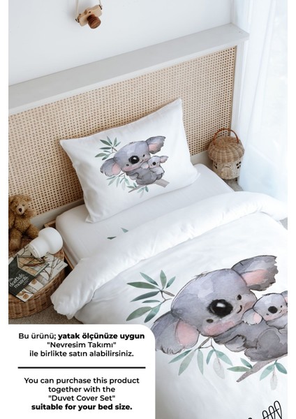 Tek Kişilik Lastikli Çarşaf Seti - Pure Baby Serisi - Bebek ve Anne Koala