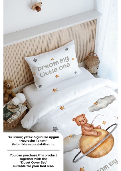 Tek Kişilik Lastikli Çarşaf Seti - Pure Baby Serisi - Yıldız Tutan Ayı fırsatları
