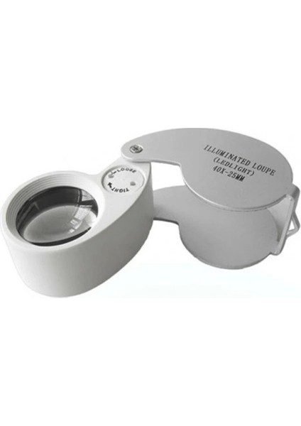 -Mini 40X25MM Takı Büyüteç, Cep Büyüteç, Teftiş, Elmas Pullar, Madeni Kontrol Lup MG21011 ( Lisinya )